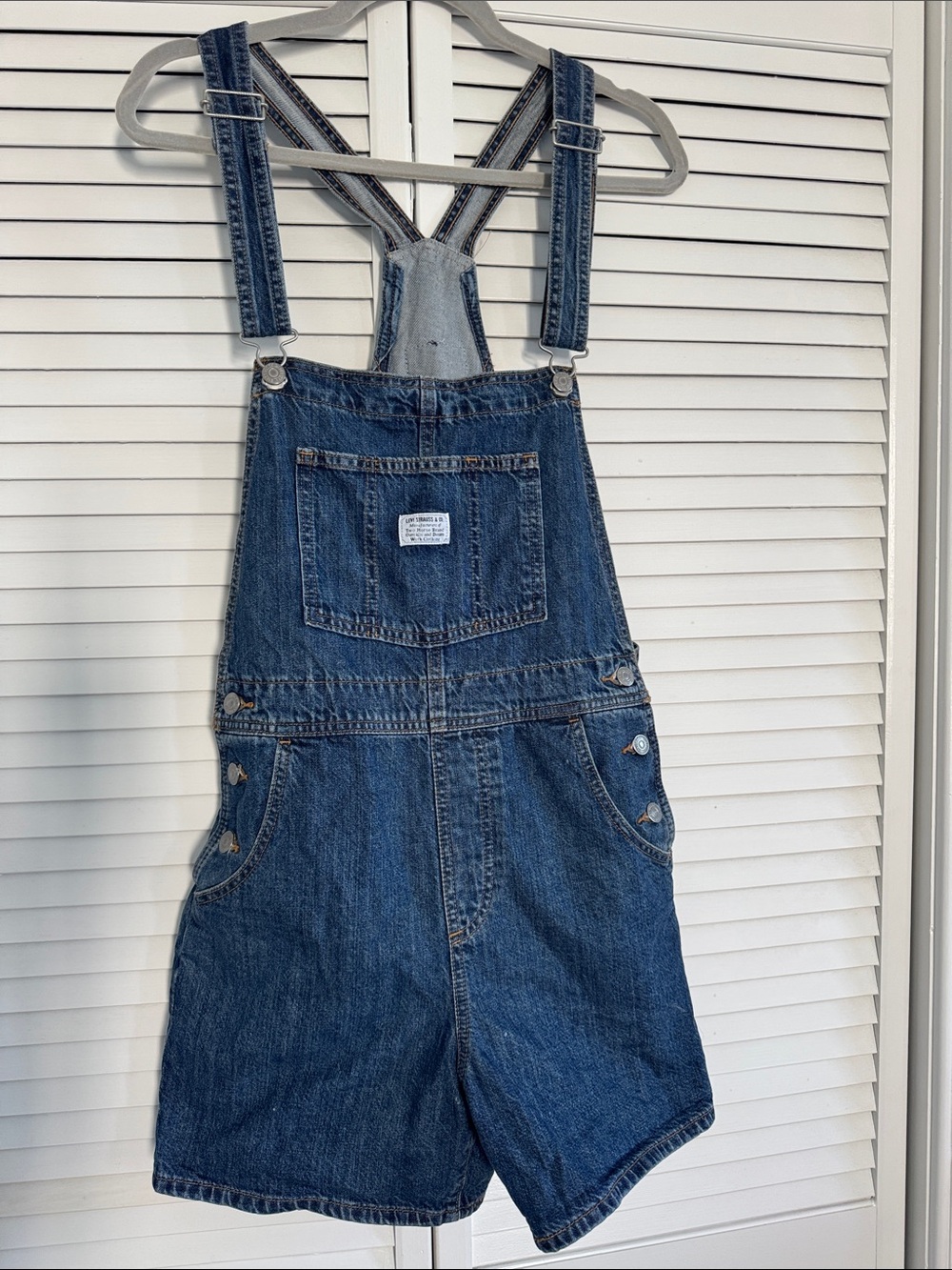 Levi’s Vintage Style Denim Shortalls/Short Overalls Lignt Wash Women’s S